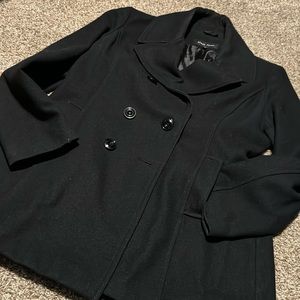Black Rivet Women's Black Pea Coat